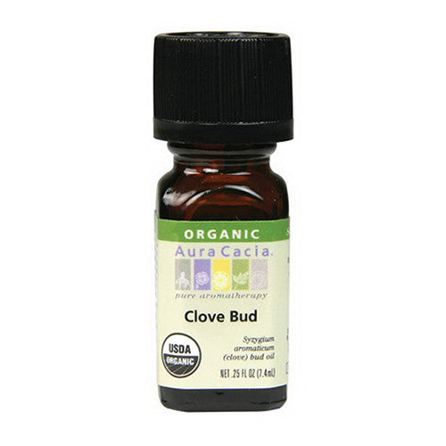Aura Cacia Aromatherapy 100% Organic Essential Oil, Clove Bud, 0.25 Oz